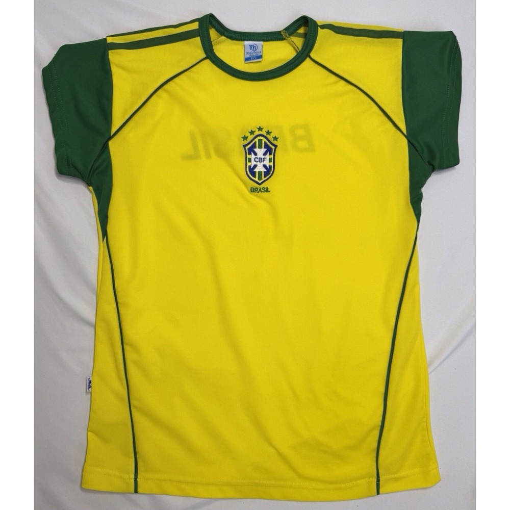 Brazil Football Yellow Jersey Short Sleeve Mens Size Small Sports